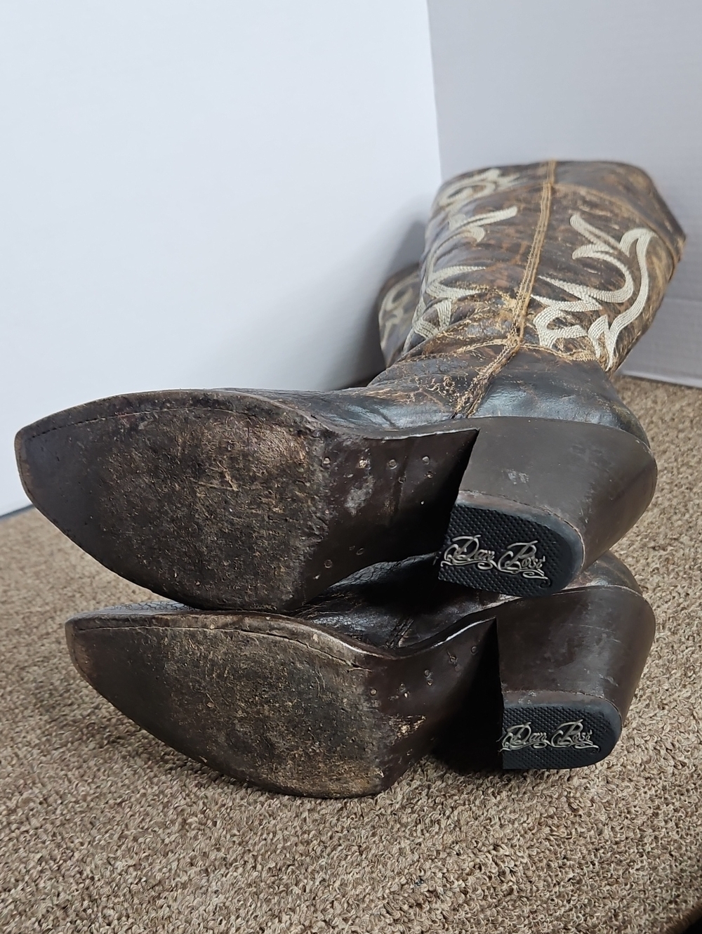 Dan Post Jilted Over The Knee Tall Distressed Leather Boots Sz 7.5 Womens - Picture 4 of 7